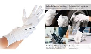 HYGOSTAR Baumwoll-Handschuh Blanc, M, weiß