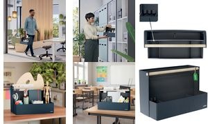 LEITZ Tragbarer Schreibtisch-Organizer mit Holzgriff, Stoff