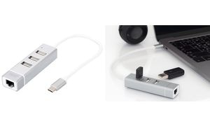 DIGITUS USB 2.0 auf Fast Ethernet Adapter, 3-Port USB Hub
