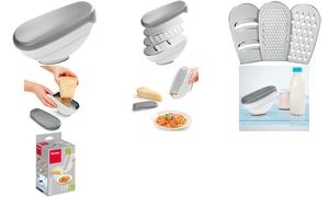 metaltex Universalreibe Trio-Box, 3 Einsätze, grau/weiß