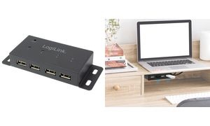 LogiLink USB 2.0 Hub, 4 Port, für Wandmontage