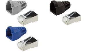 LogiLink RJ45 Stecker, Kat.5e, mit Knickschutztülle, schwarz