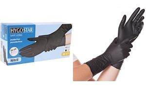 HYGOSTAR Nitril-Handschuh Safe Long, XL, schwarz, puderfrei