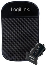 LogiLink USB-KFZ-Ladegerät mit Antirutschmatte