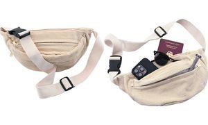 EBERHARD FABER Bauchtasche, aus Cord, beige