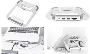 DIGITUS Notebook-Ständer mit USB-C Docking Station, 8-Port