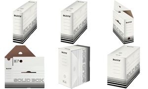 LEITZ Archiv-Schachtel Solid, weiß/schwarz, (B)100 mm