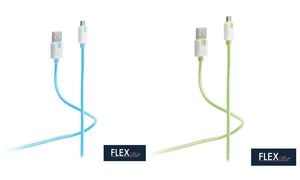 FLEXLINE Daten- & Ladekabel, USB-A - USB-B, blau, 0,9 m