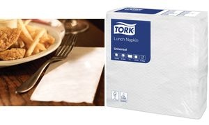 TORK Lunch-Servietten, 300 x 300 mm, 1-lagig, weiß