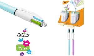 BIC Druckkugelschreiber 4 Colours Fun, 40er Display