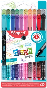 Maped Fineliner Graph'Peps Premium, 20er Kunststoff-Etui