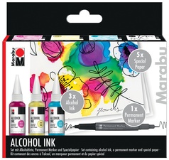 Marabu permanente Tinte Alcohol Ink-Set FLOWERS