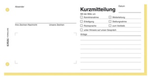 herlitz Formularbuch "Kurzmitteilung", 1/3 A4 quer