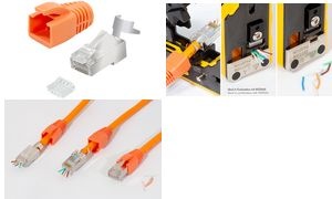 LogiLink Modulares RJ45-Steckverbinder-Set Kat. 6A & Kat. 7