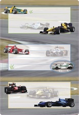 HERMA Buchetiketten "Rennautos", 76 x 35 mm