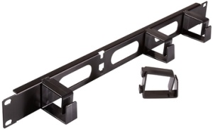 LogiLink 19" Kabelführungspanel, 1 HE, mit 4 Kabelbügeln
