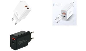 IWH USB-C-Ladegerät, 1x USB-A / 1x USB-C, 30 Watt, schwarz