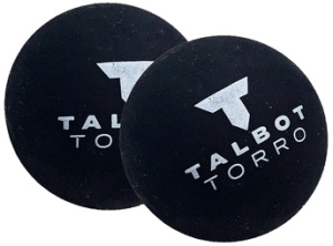 TALBOT torro Squashball, schwarz, mittel, 2er Blister