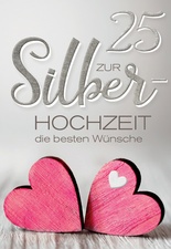 CACTUS Hochzeitskarte "Silberhochzeit Herzen"