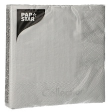 PAPSTAR Weihnachts-Serviette, 330 x 330 mm, silber