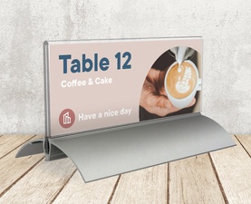 EUROPEL Tisch-Namenschild, 61 x 150 mm, Aluminiumsockel