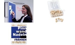 FRANKEN Holz-Pinnwand-Nadeln, rund, Inhalt: 40 Stück