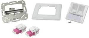 LogiLink Anschlussdose, 2 x LC-Duplex Kupplung, weiß