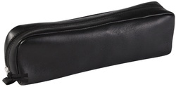 Clairefontaine Schlamper-Etui, flach, Leder, schwarz