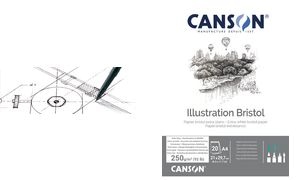 CANSON Zeichenkartonblock Illustration Bristol, DIN A4, weiß