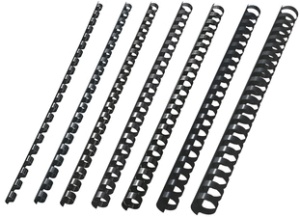 LEITZ Plastikbinderücken, DIN A4, 21 Ringe, 16 mm, schwarz