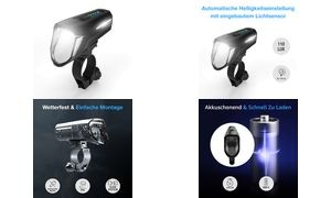 FISCHER Fahrrad-LED-Frontleuchte, 110 Lux
