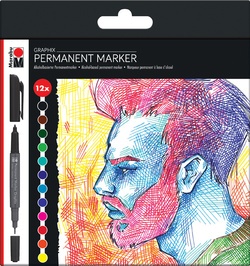 Marabu Permanent-Marker Graphix "SIGNIFICANT", 12er Etui