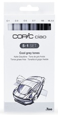 COPIC Marker ciao, 5+1 Set "Cool grey tones"