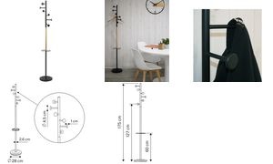 UNiLUX Garderobenständer SNOOD, schwarz/buche