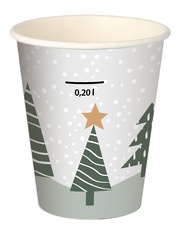 STARPAK Papp-Trinkbecher "Winter Forest", 0,2 l