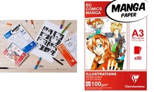 Clairefontaine Skizzenblock MANGA ILLUSTRATIONS, DIN A5