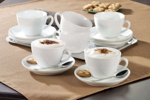 Esmeyer Cappuccino-Tassen "Bistro", 6er Set, weiß
