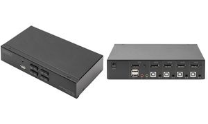 DIGITUS Desktop KVM Switch, 4x1, schwarz