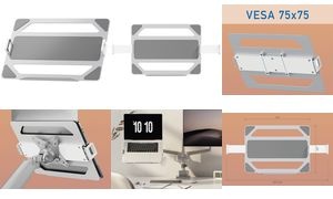 LogiLink Notebookhalterung für Monitorarm, silber