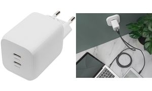 DIGITUS USB-Ladegerät, 2x USB-C, 65 Watt, weiß