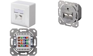 DIGITUS Aufputzdose Kat.6A (tief), 2 x RJ45, geschirmt