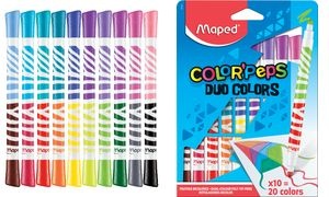 Maped Doppel-Fasermaler DUO COLOR'PEPS, 10er Kartonetui