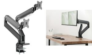 DIGITUS Universal Dual-Monitorarm, Klemmbefestigung, schwarz