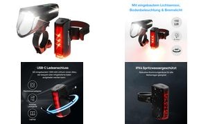 FISCHER Akku-LED-Beleuchtungs-Set TWIN STOP, 110 Lux