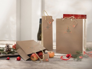 sigel Weihnachts-Geschenktüte "Christmas with apples", klein