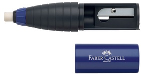 FABER-CASTELL Radierer-Spitzer-Kombination, rot / blau