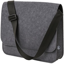 STOP Notebook-Umhängetasche, RPET-Filz, dunkelgrau