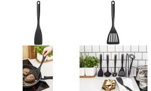 GastroMax Pfannenwender, geschlitzt, schwarz
