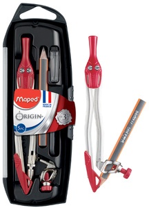 Maped Zirkelkasten Origin, 5-teilig, farbig sortiert