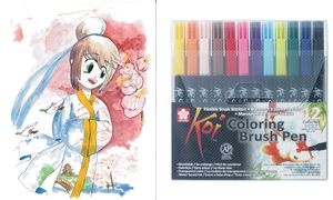 SAKURA Pinselstift Koi Coloring Brush, 12er Etui